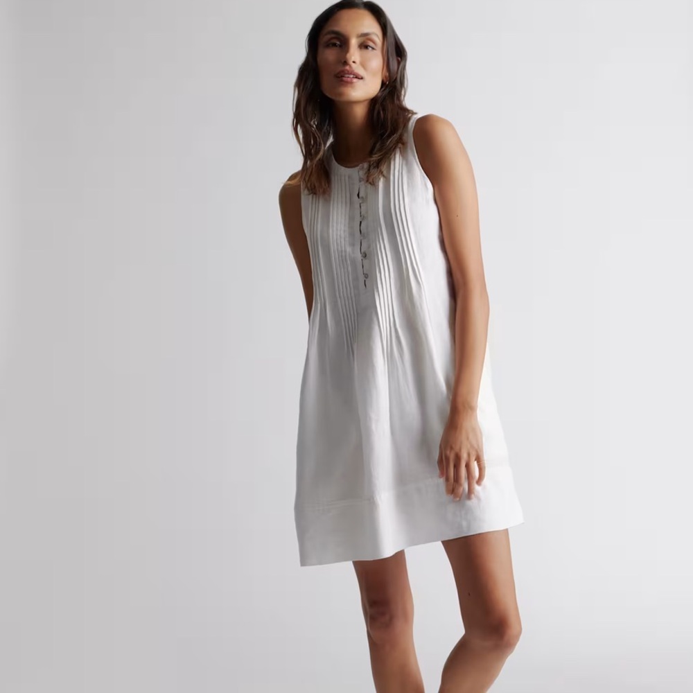 Quince White Sleeveless Dress